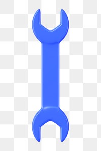 PNG 3D open-ended wrench, element illustration, transparent background