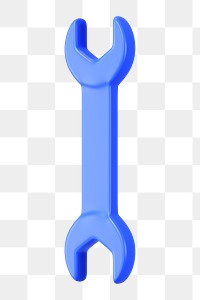 PNG 3D open-ended wrench, element illustration, transparent background