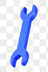 PNG 3D open-ended wrench, element illustration, transparent background