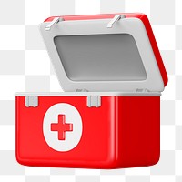 PNG 3D medical box, element illustration, transparent background