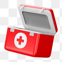 PNG 3D medical box, element illustration, transparent background