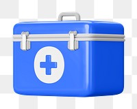 PNG 3D first aid box, element illustration, transparent background