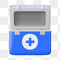 PNG 3D first aid box, element illustration, transparent background