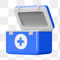 PNG 3D first aid box, element illustration, transparent background