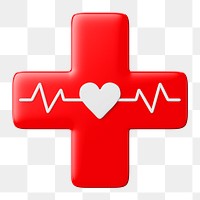 PNG 3D medical cross, element illustration, transparent background