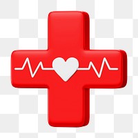 PNG 3D medical cross, element illustration, transparent background