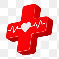 PNG 3D medical cross, element illustration, transparent background