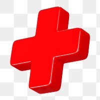 PNG 3D medical cross, element illustration, transparent background