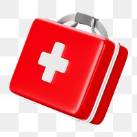 PNG 3D medical briefcase, element illustration, transparent background