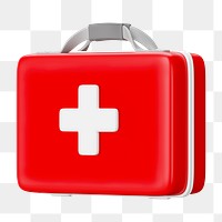 PNG 3D medical briefcase, element illustration, transparent background