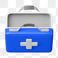 PNG 3D medical briefcase, element illustration, transparent background