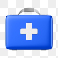 PNG 3D medical briefcase, element illustration, transparent background