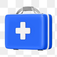 PNG 3D medical briefcase, element illustration, transparent background