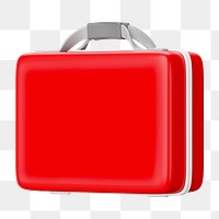 PNG 3D red attache case, element illustration, transparent background