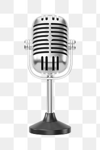 PNG 3D retro microphone, element illustration, transparent background