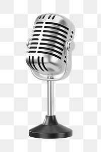 PNG 3D retro microphone, element illustration, transparent background