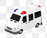 PNG 3D ambulance truck, element illustration, transparent background