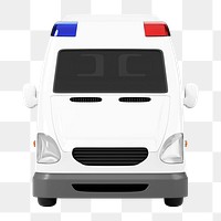 PNG 3D ambulance truck, element illustration, transparent background