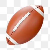 PNG 3D rugby ball, element illustration, transparent background