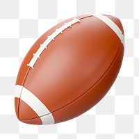 PNG 3D rugby ball, element illustration, transparent background