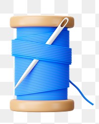 PNG 3D thread and needle, element illustration, transparent background