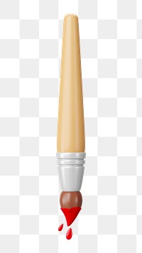 PNG 3D paint brush, element illustration, transparent background