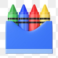 PNG 3D crayons, element illustration, transparent background