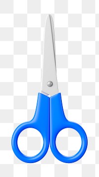 PNG 3D blue scissors, element illustration, transparent background