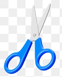 PNG 3D blue scissors, element illustration, transparent background