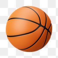 PNG 3D basketball, element illustration, transparent background