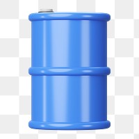 PNG 3D blue oil barrel, element illustration, transparent background