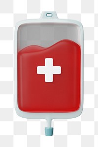 PNG 3D blood bag, element illustration, transparent background