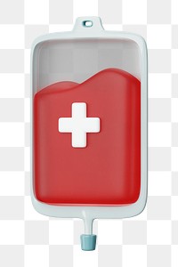 PNG 3D blood bag, element illustration, transparent background