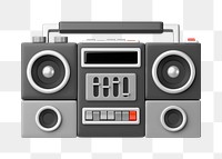 PNG 3D retro boombox, element illustration, transparent background