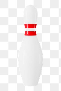 PNG 3D bowling pin, element illustration, transparent background