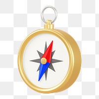 PNG 3D compass, element illustration, transparent background