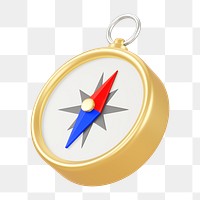 PNG 3D compass, element illustration, transparent background