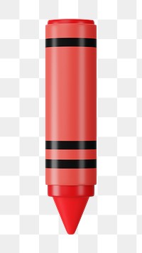 PNG 3D red crayon, element illustration, transparent background