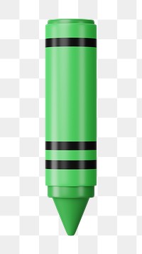 PNG 3D green crayon, element illustration, transparent background