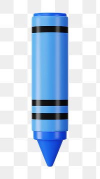 PNG 3D blue crayon, element illustration, transparent background