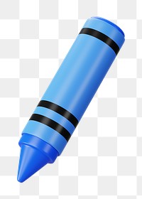 PNG 3D blue crayon, element illustration, transparent background