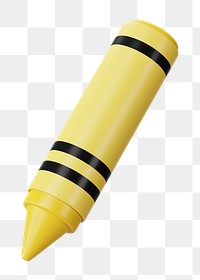 PNG 3D yellow crayon, element illustration, transparent background