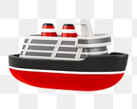 PNG 3D cruise ship, element illustration, transparent background