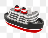 PNG 3D cruise ship, element illustration, transparent background