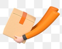 PNG 3D parcel delivery, element illustration, transparent background