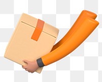 PNG 3D parcel delivery, element illustration, transparent background