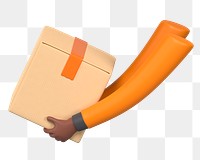 PNG 3D parcel delivery, element illustration, transparent background