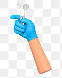 PNG 3D dental tool, element illustration, transparent background