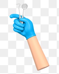 PNG 3D dental tool, element illustration, transparent background