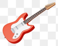 PNG 3D electric guitar, element illustration, transparent background